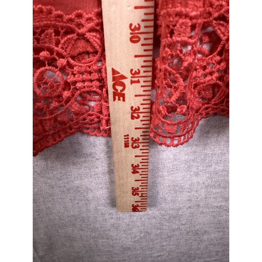 Isaac Mizrahi Womens Tunic Cover Up Size M Lace 3/4 Sleeve Cruise Summer Coral - Picture 5 of 5